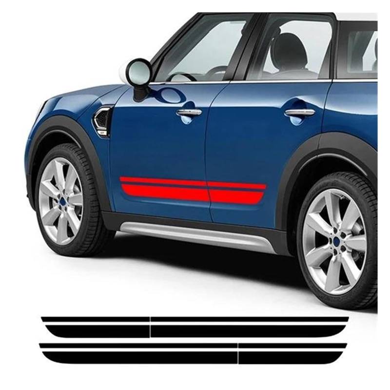 Seitenschweller Splitter Für Mini Für Cooper Für Countryman F60 Auto Haube Aufkleber Stamm Racing Sport Lange Haube Streifen Hinten Körper Kit Tür Seite Rock Seitenschürze(Reflective Yellow,Hood) von ODKBFG