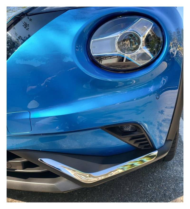 Seitenschweller Splitter Für Nissan Für Juke F16 2019-2023 Auto Edelstahl Seitentür Körperschutzleisten Schutz Dekorative Abdeckung Zierleisten Seitenschürze(Front Bumper Chrome) von ODKBFG