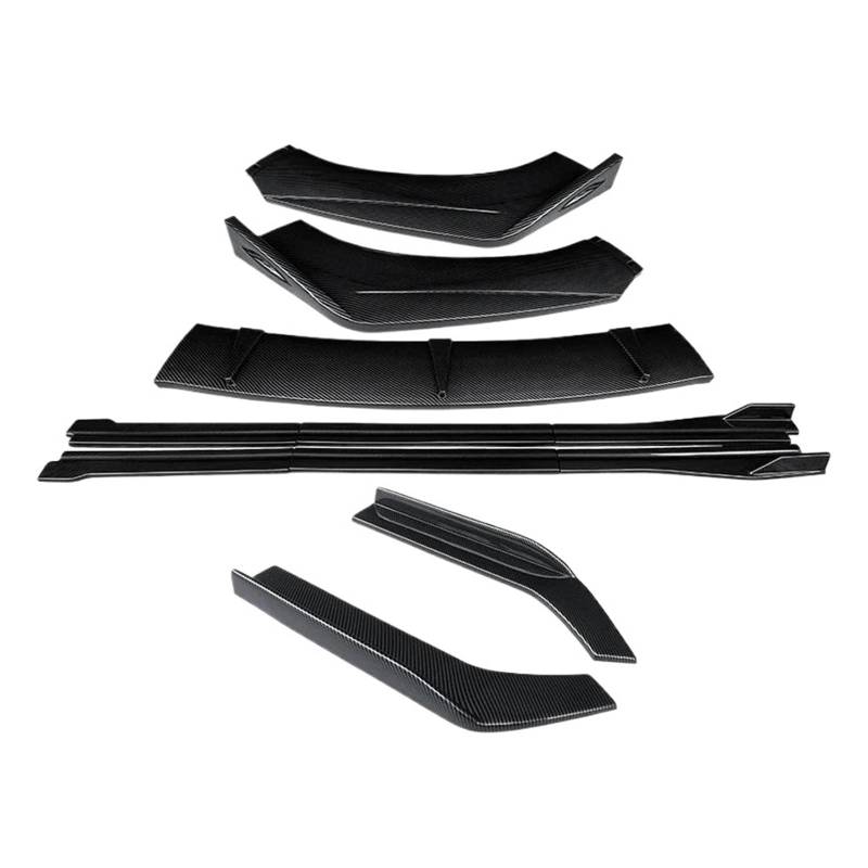 Seitenschweller Splitter Für Serie Für Schritt Für WGN Auto Modifikation Frontstoßstange Splitter Lip Body Kit Spoiler Seitenschweller Erweiterungen Heckumschlingungswinkel Seitenschürze(Kohlefaser-Op von ODKBFG