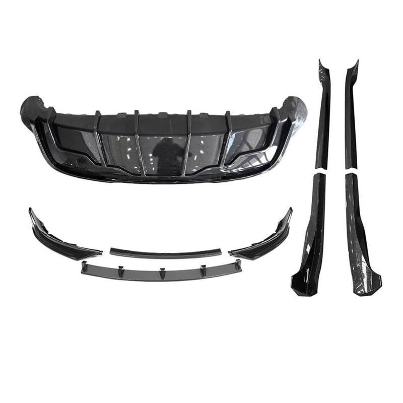 Seitenschweller Splitter Für Tesla Für Modell 3 Y 2017-2023 Body Kits Tunning Stoßstange Lippe Heckdiffusor Spoiler Tuning Zubehör Carbon Faser Seitenschürze(Y Whole Set CF) von ODKBFG