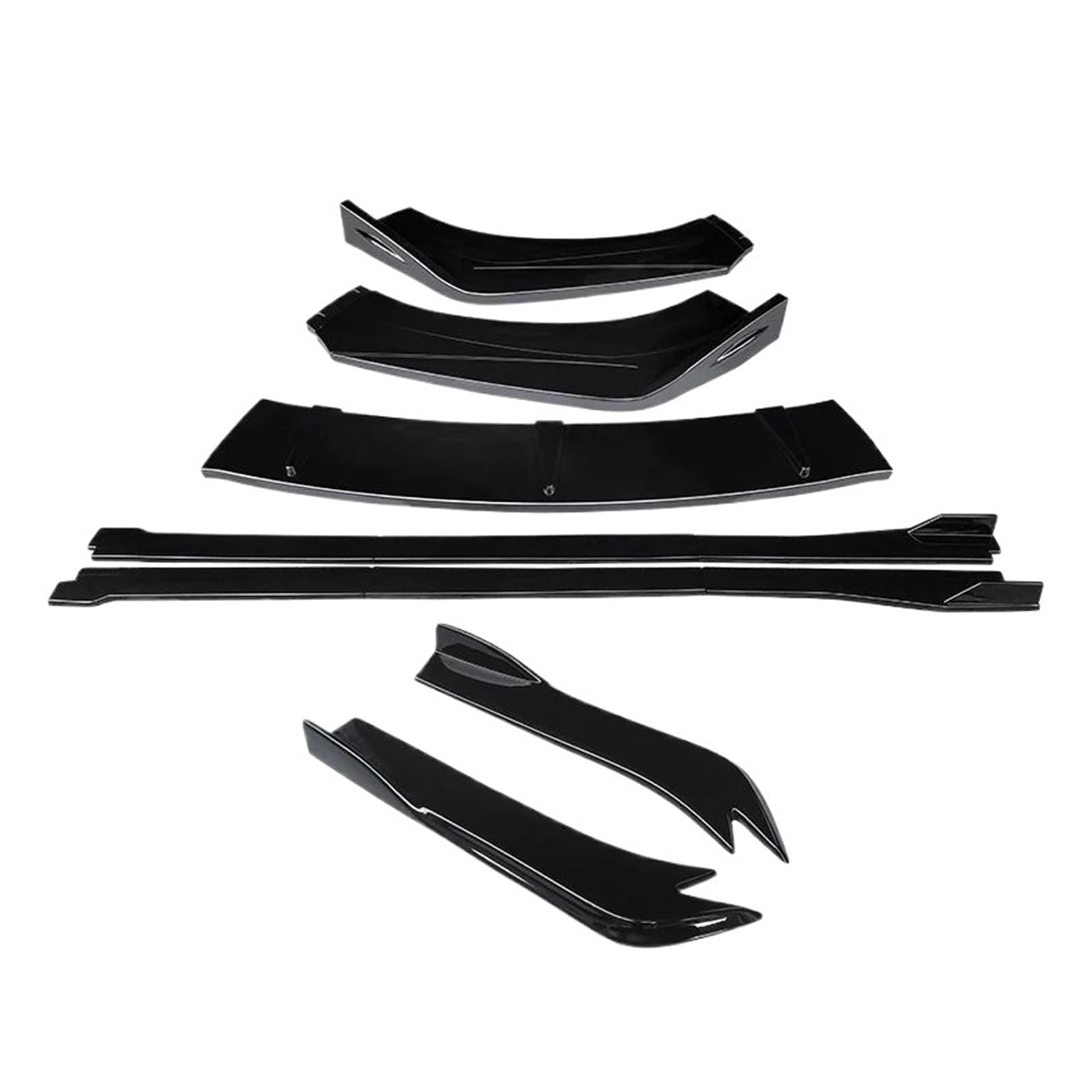 Seitenschweller Splitter Für VW Für Passat CC 2009-2012 Auto Front Stoßstange Splitter Lip Body Kit Spoiler Seitenschweller Erweiterungen Hinten Wrap Winkel Zubehör Seitenschürze(Gloss Black) von ODKBFG