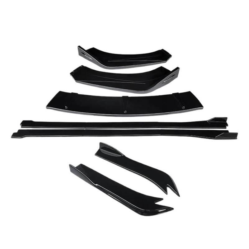 Seitenschweller Splitter Für VW Für Passat CC 2009-2012 Auto Front Stoßstange Splitter Lip Body Kit Spoiler Seitenschweller Erweiterungen Hinten Wrap Winkel Zubehör Seitenschürze(Gloss Black) von ODKBFG