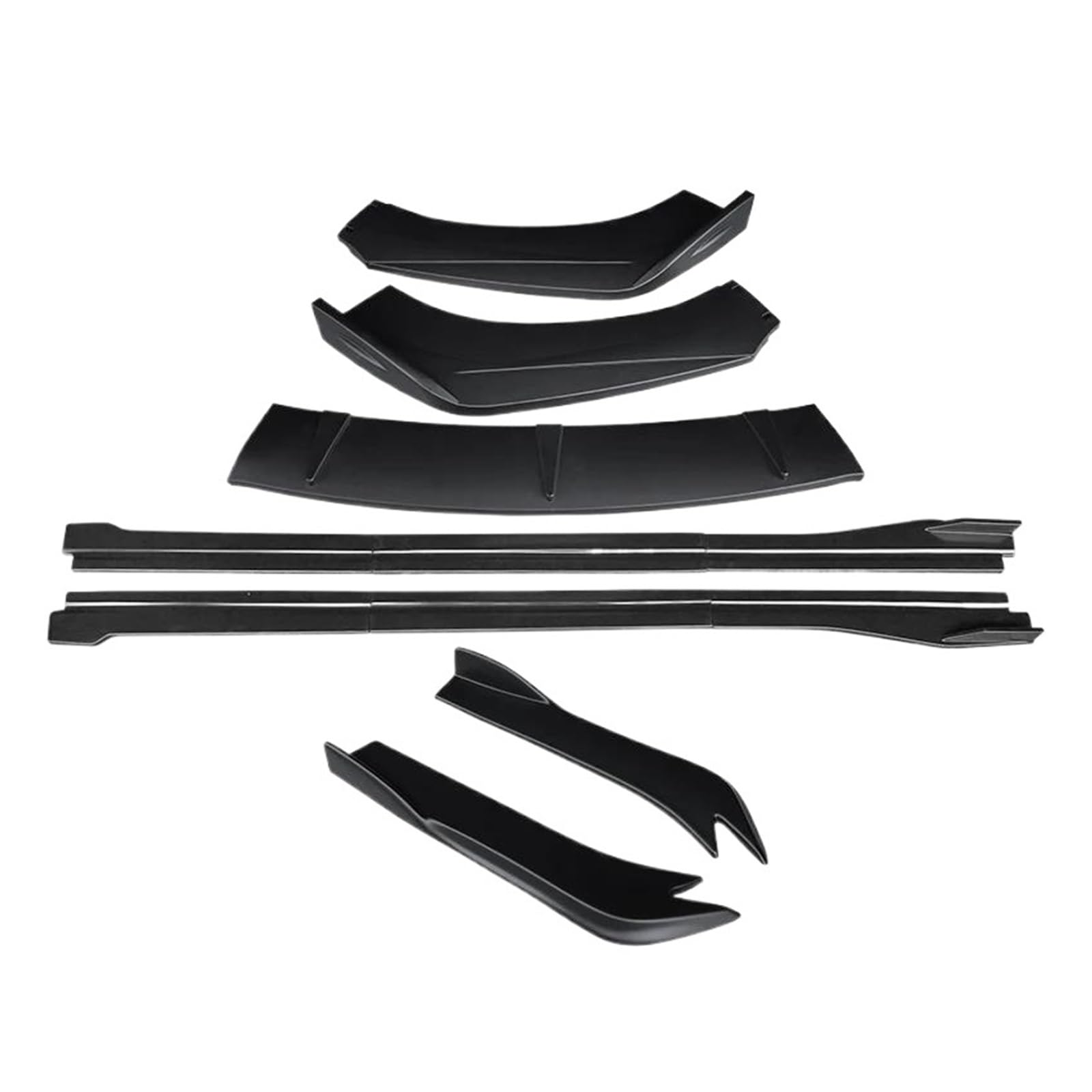 Seitenschweller Splitter Für VW Für Passat CC 2009-2012 Auto Front Stoßstange Splitter Lip Body Kit Spoiler Seitenschweller Erweiterungen Hinten Wrap Winkel Zubehör Seitenschürze(Matt-schwarz) von ODKBFG