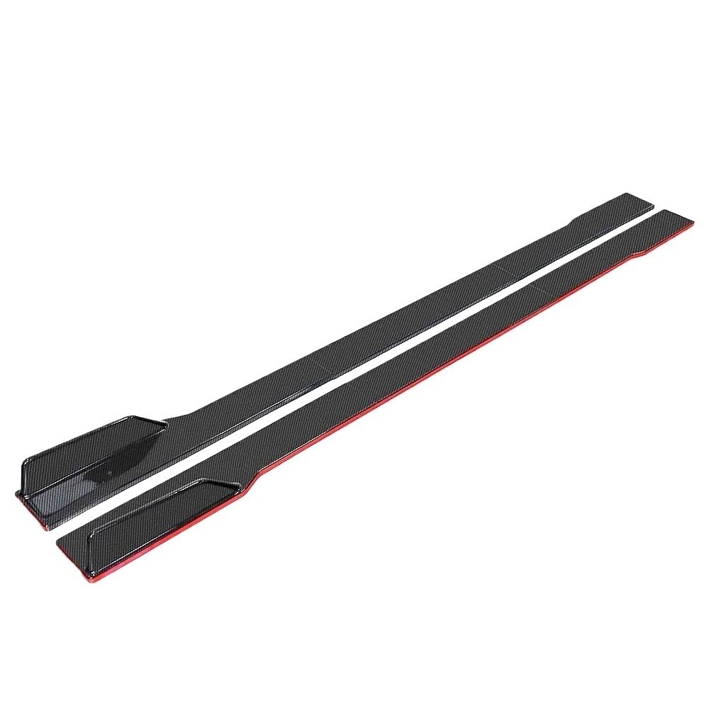 Seitenschweller Splitter Universal 2,2 M/2 M ABS Seitenspoiler Auto Seitenschweller Verlängerung Spoiler Schweller Lippensplitter Für Subaru Autozubehör Seitenschürze(A Carbon red 2.2m) von ODKBFG