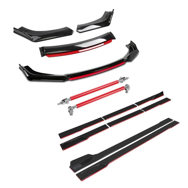 Seitenschweller Splitter Universal Für Nissan Auto Karosserie Schutz Auto Frontstoßstange Lip Body Kit 2M Seitenschweller Spoiler Splitter 20CM Federbeine Seitenschürze von ODKBFG