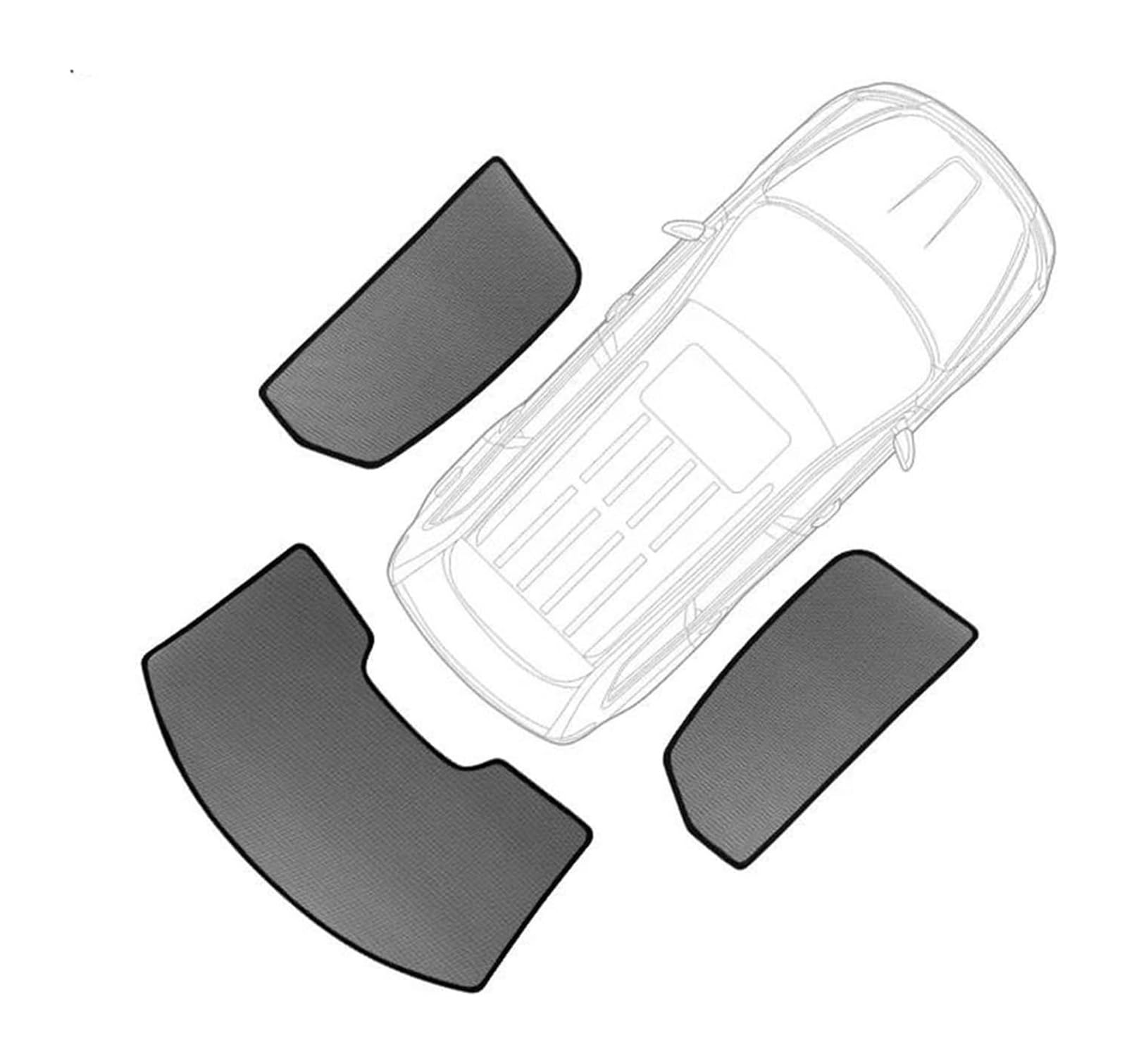 Auto Sonnenschutz Für Dodge Für Journey JC 2009-2020 Magnetischer Auto-Sonnenschutz Frontscheibenrahmen Vorhang Für Die Rückseite des Fensters(3Pcs Rear Windshield) von ODKISXS