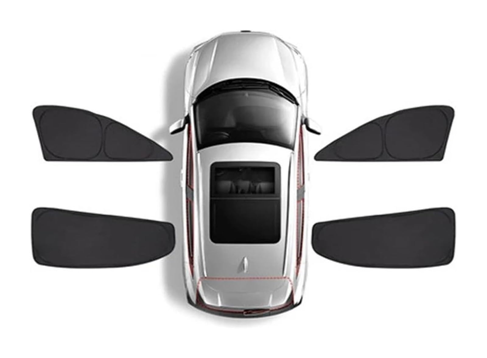 Auto Sonnenschutz Für J&eep Für Compass Vollständige Abdeckung Auto Sonnenschutz Frontscheibe Magnetischer Netzvorhang Hinteres Seitenfenster Sonnenblende Schatten(4PCS Side Window) von ODKISXS