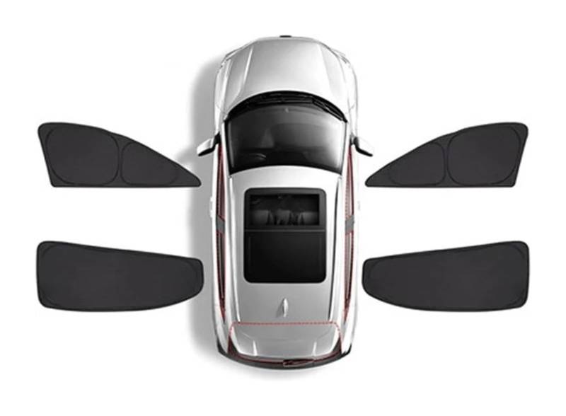 Auto Sonnenschutz Für J&eep Für Compass Vollständige Abdeckung Auto Sonnenschutz Frontscheibe Magnetischer Netzvorhang Hinteres Seitenfenster Sonnenblende Schatten(4PCS Side Window) von ODKISXS