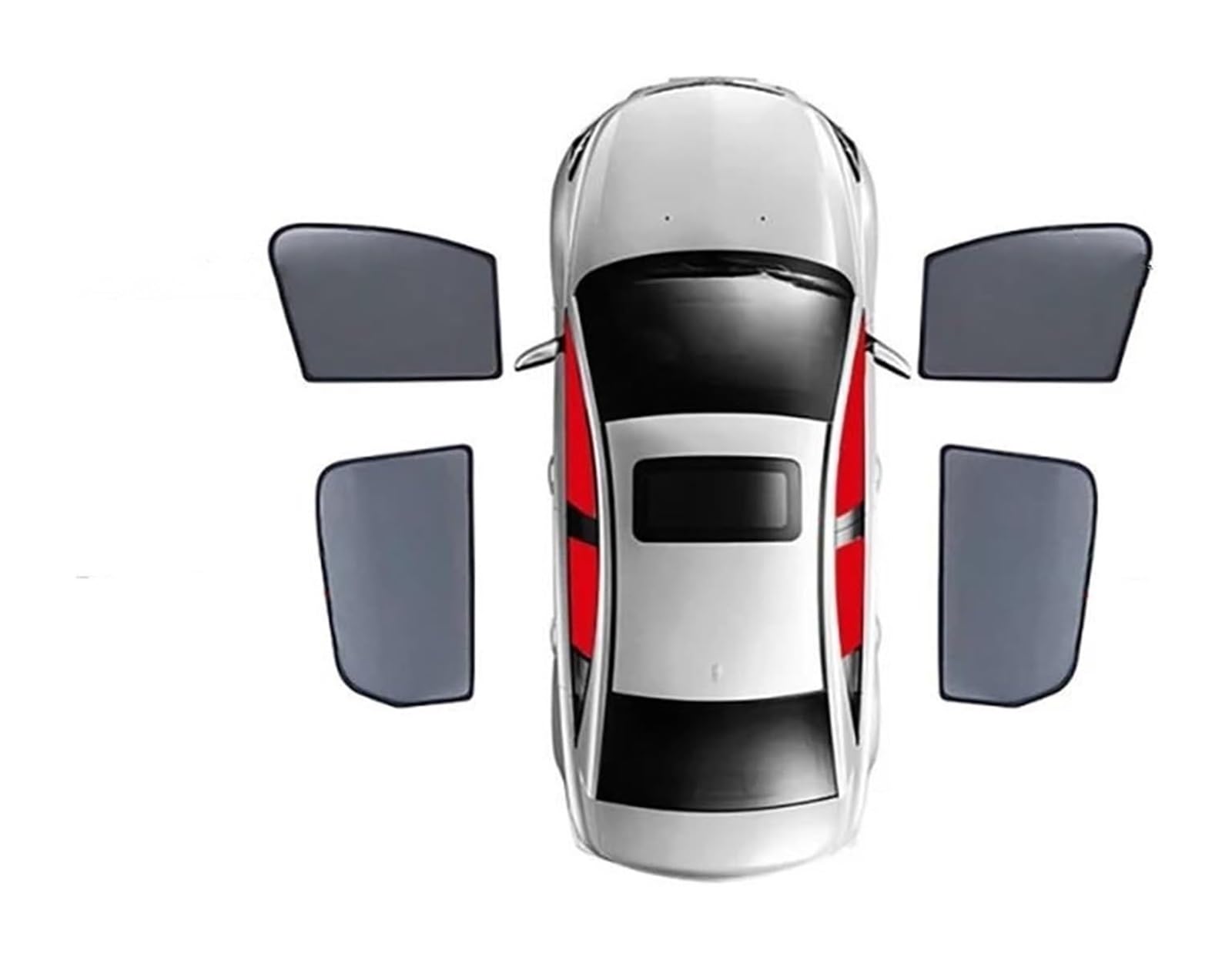 Auto Sonnenschutz Für J&eep Für Patriot 2007-2017 Magnetischer Auto-Sonnenschutzschild Frontscheibenvorhangabdeckung Rückseite Babyfenster Sonnenschutzvisier(4PCS Front Rear) von ODKISXS