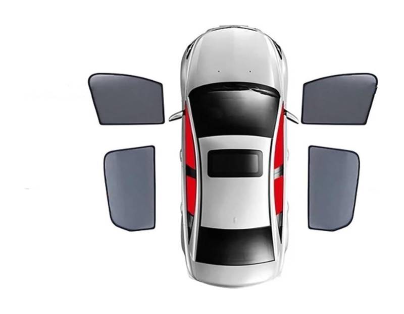 Auto Sonnenschutz Für J&eep Für Patriot 2007-2017 Magnetischer Auto-Sonnenschutzschild Frontscheibenvorhangabdeckung Rückseite Babyfenster Sonnenschutzvisier(4PCS Front Rear) von ODKISXS