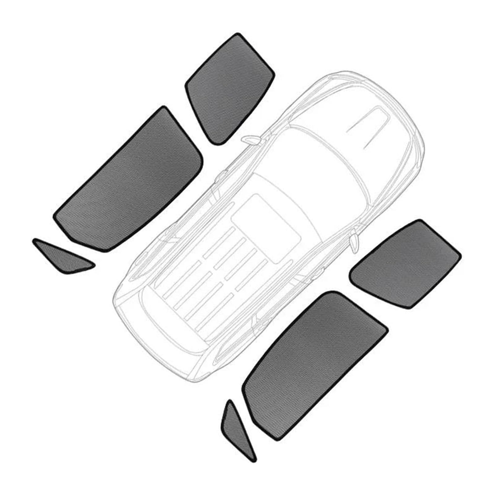 Auto Sonnenschutz Für Mercedes Für B&ENZ EQC 2019-2024 Sonnenschutzvisier Für Die Hintere Seitenscheibe Auto-Sonnenschutzvorhang Für Die Windschutzscheibe(6PCS Side Window) von ODKISXS