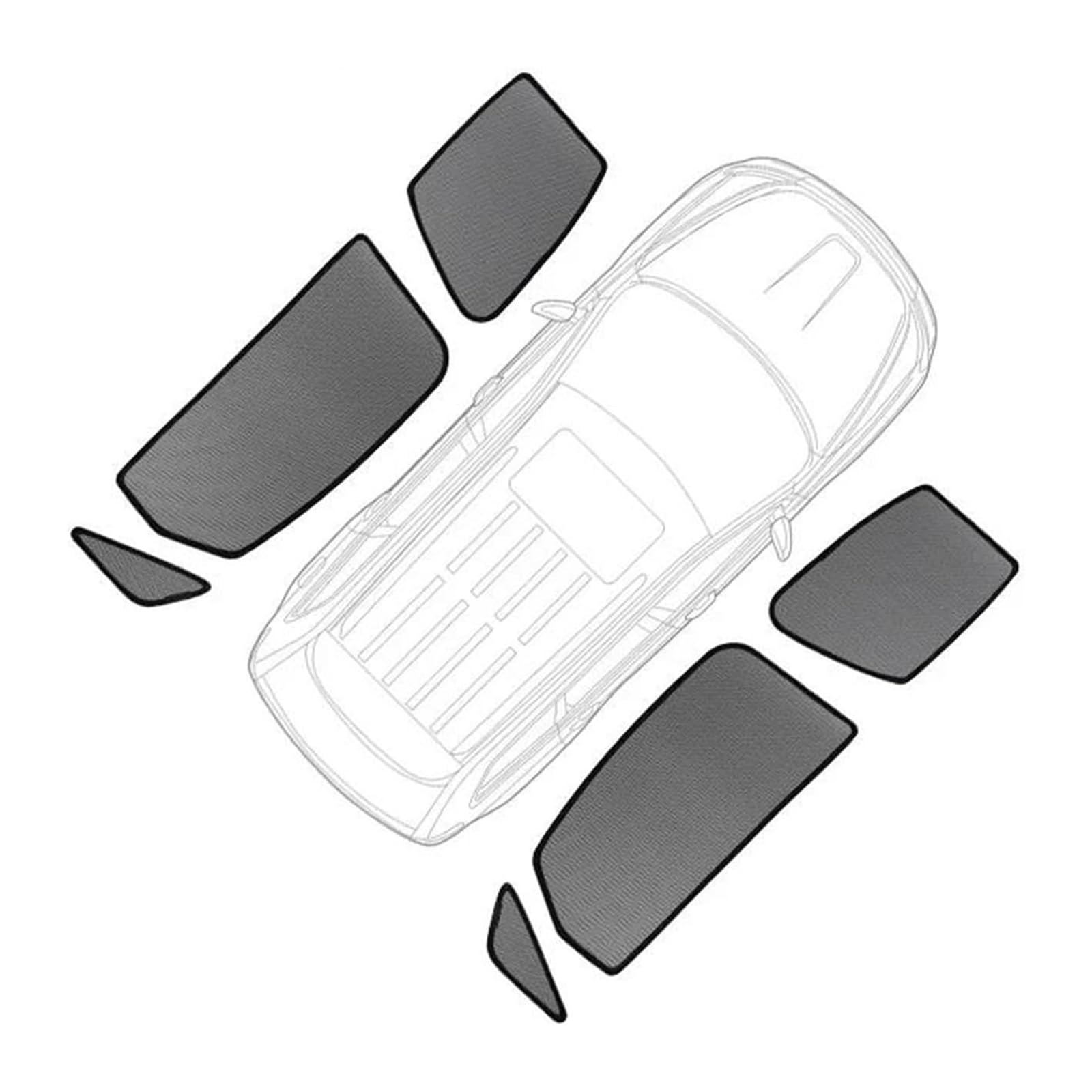 Auto Sonnenschutz Für Modell Y 2020-2024 Magnetischer Auto-Sonnenschutz Für Die Windschutzscheibe Rahmenvorhang Für Rückseite des Fensters Visier(6PCS Side Window) von ODKISXS