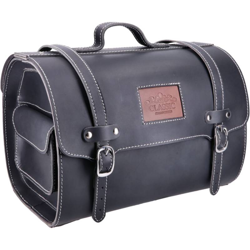 Oem standard 44853 lederkoffer echtleder schwarz ca. 26 liter 38x27x26 für vespa / lml von OEM Standard