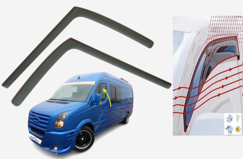 OEMM Windabweiser im Kanal, kompatibel mit VW Crafter und Mercedes Sprinter, 2 Stück von OEMM