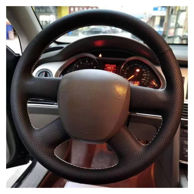 Lenkrad Abdeckung A4 B7 B8 A6 C6 2004-2011 Q7 2005 2006 2007 2008 2009 2010 2011 DIY Auto Lenkrad Abdeckung Wrap Geflecht Künstliche Leder Lenkrad Bezug(Red Thread) von OEXRIG