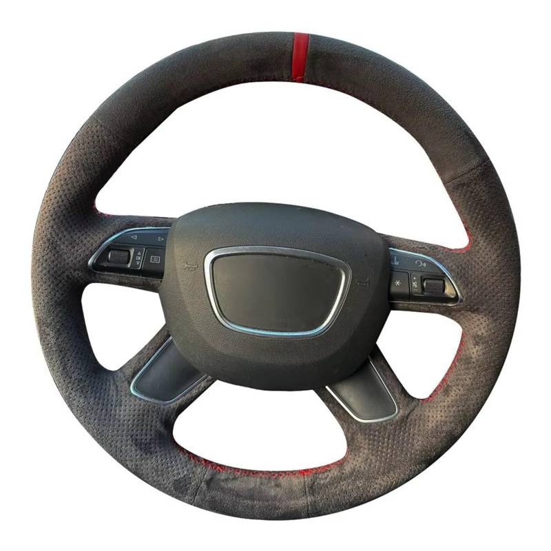 Lenkrad Abdeckung A6(C7) A3 A4 Q3 Q5 Q7 A8 S8 Geflecht Auto Lenkrad Abdeckung Wrap Anti-Slip Wildleder Leder Auto Zubehör Lenkrad Bezug(Gray Thread) von OEXRIG