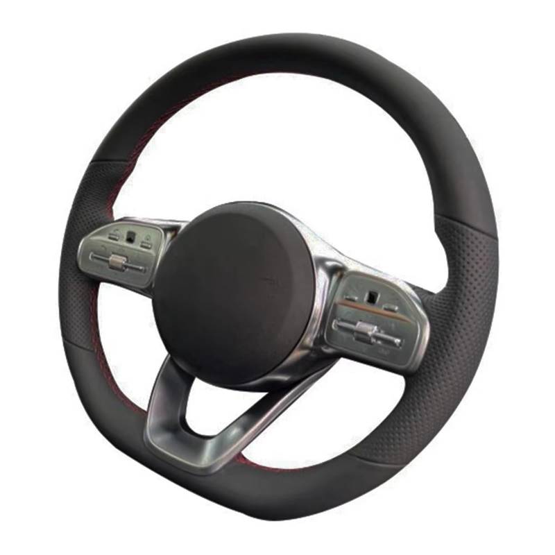 Lenkrad Abdeckung Für Benz C-Klasse W205 E-Klasse W213 S-Klasse W222 Für GLC A-Klasse W177 Geflecht Auto Lenkrad Abdeckung Leder Lenkrad Bezug(Yellow Thread) von OEXRIG