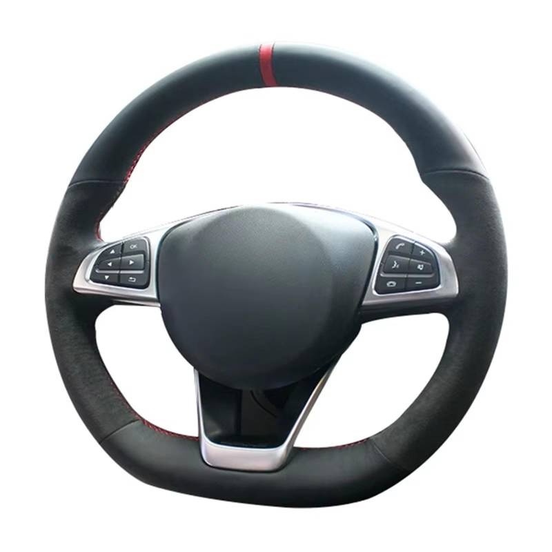 Lenkrad Abdeckung Für Benz W176 W246 W205 C117 C218 X218 W213 X253 C253 W166 C292 Auto Lenkrad Abdeckung Wildleder Leder Geflecht Lenkrad Bezug(Yellow Thread) von OEXRIG