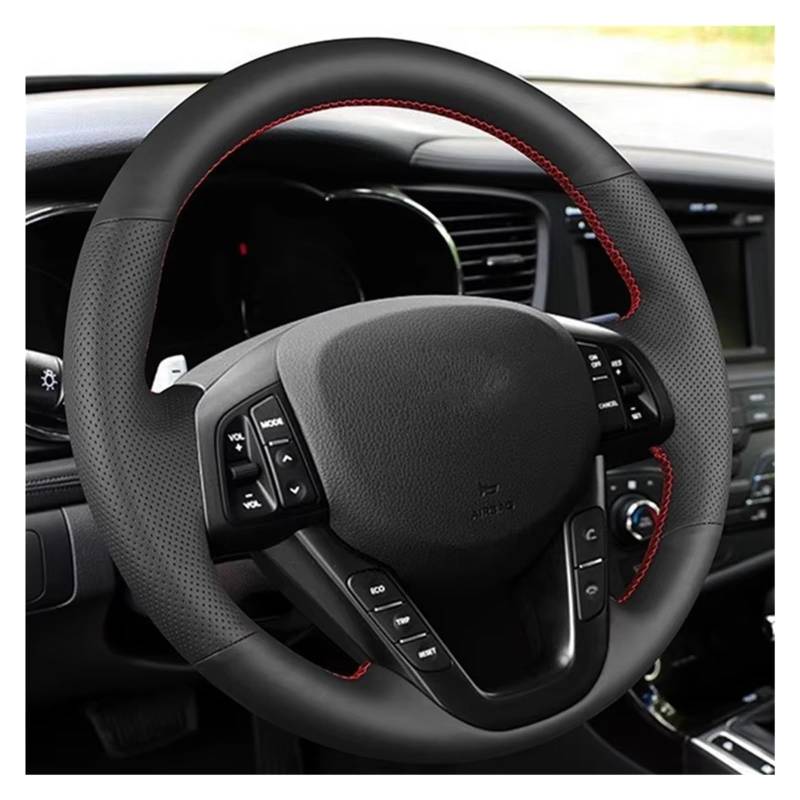 Lenkrad Abdeckung Für Kia K5 Für Optima 2008 2009 2010 2011 2012 2013 Benutzerdefinierte Auto Lenkrad Geflecht Abdeckung Leder Zubehör Lenkrad Bezug(Orange Thread) von OEXRIG