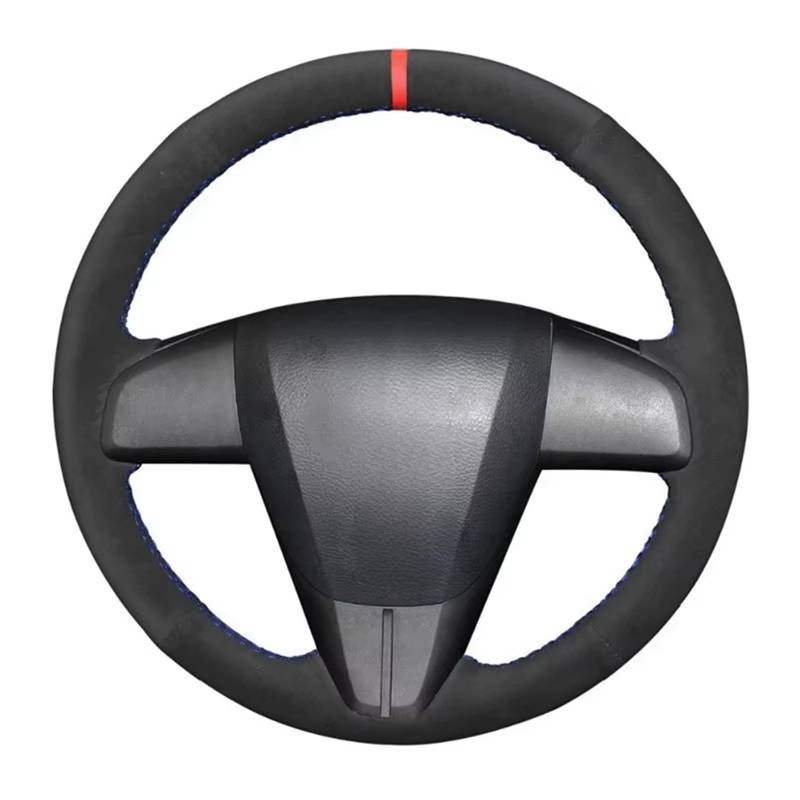 Lenkrad Abdeckung Für Mazda 3 Für Axela 5 6 CX-7 CX-9 Für MAZDASPEED3 (US) 2010 2011 2012 2013 DIY Wildleder Leder Geflecht Auto Lenkrad Abdeckung Lenkrad Bezug(White Thread) von OEXRIG