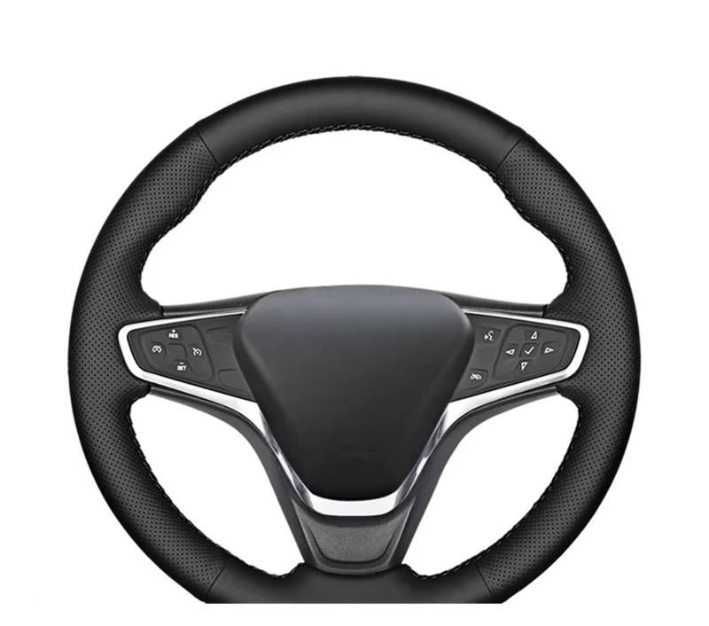 Lenkrad Abdeckung Für Opel Für Ampera-E 2017 2018 2019 Auto Lenkrad Abdeckung Leder Geflecht Lenkrad Bezug(Red Thread) von OEXRIG