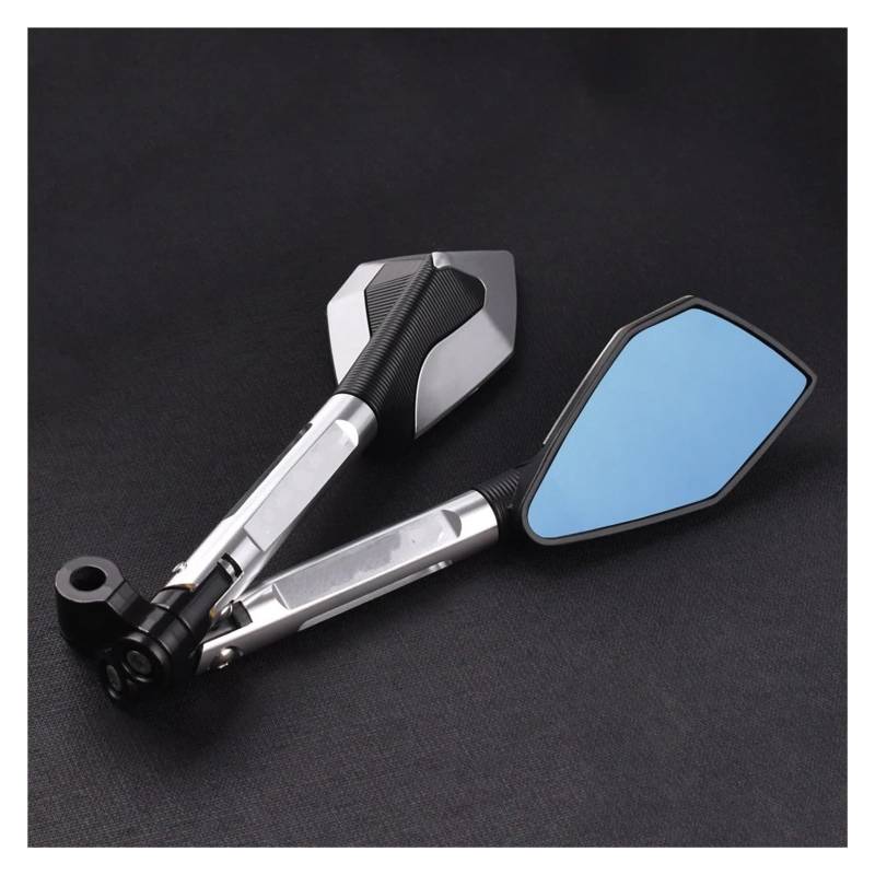 OEXRIG Motorrad Spiegel Für Suzuki Für GSX-S750 Für GSXS750 Für GSX-S1000 Für GSXS1000 ALLE Jahre Motorrad Rearview Außenspiegel Motorrad Lenkerendenspiegel(Silber) von OEXRIG