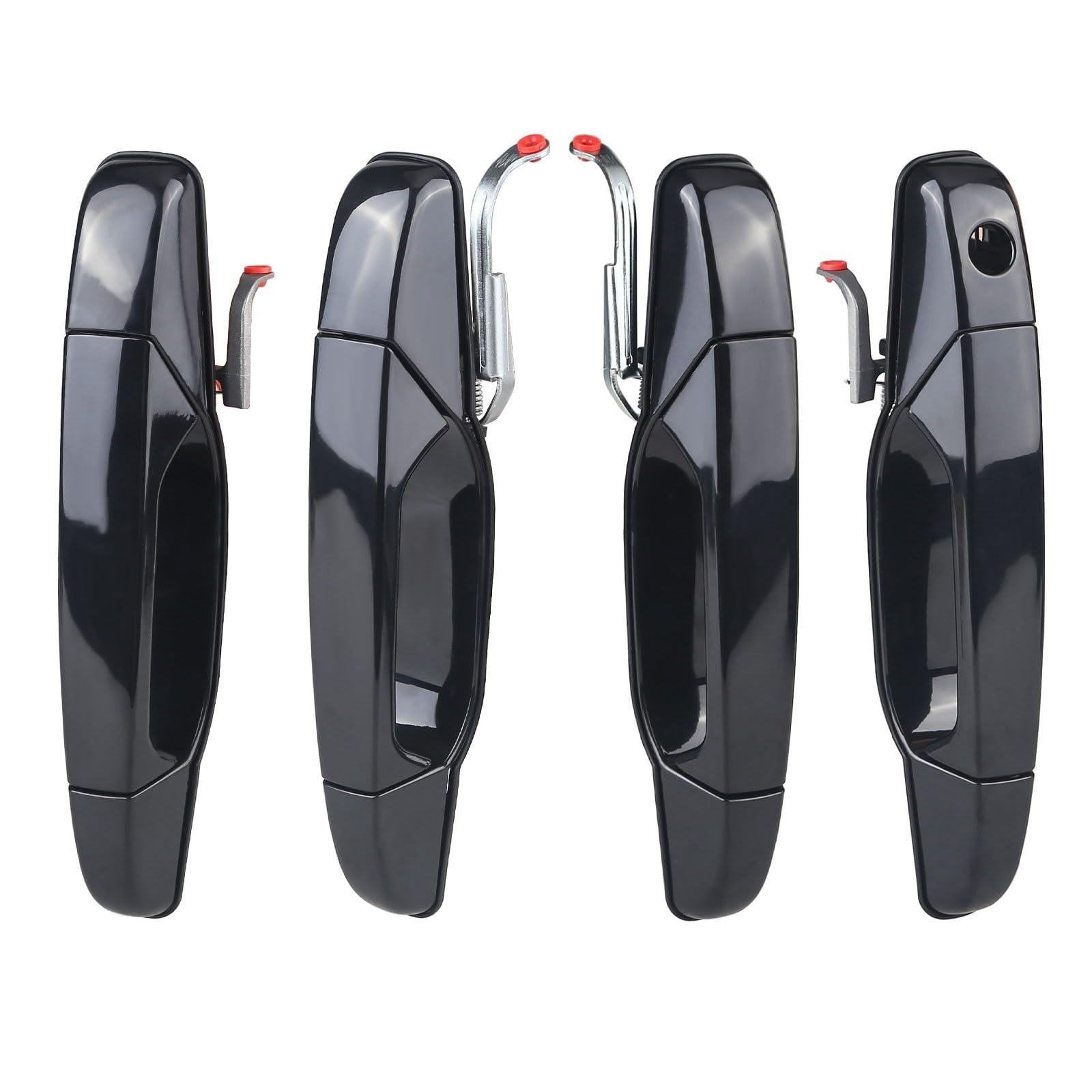 Auto Außentür Griff Für Cadillac Für Escalade Für FSV Für EXT 2007-2013 Außentürgriff aus Chrom Außentürgriff 20828237 Außentürgriff-Abdeckung(1 Set Black) von OEXRIGRU