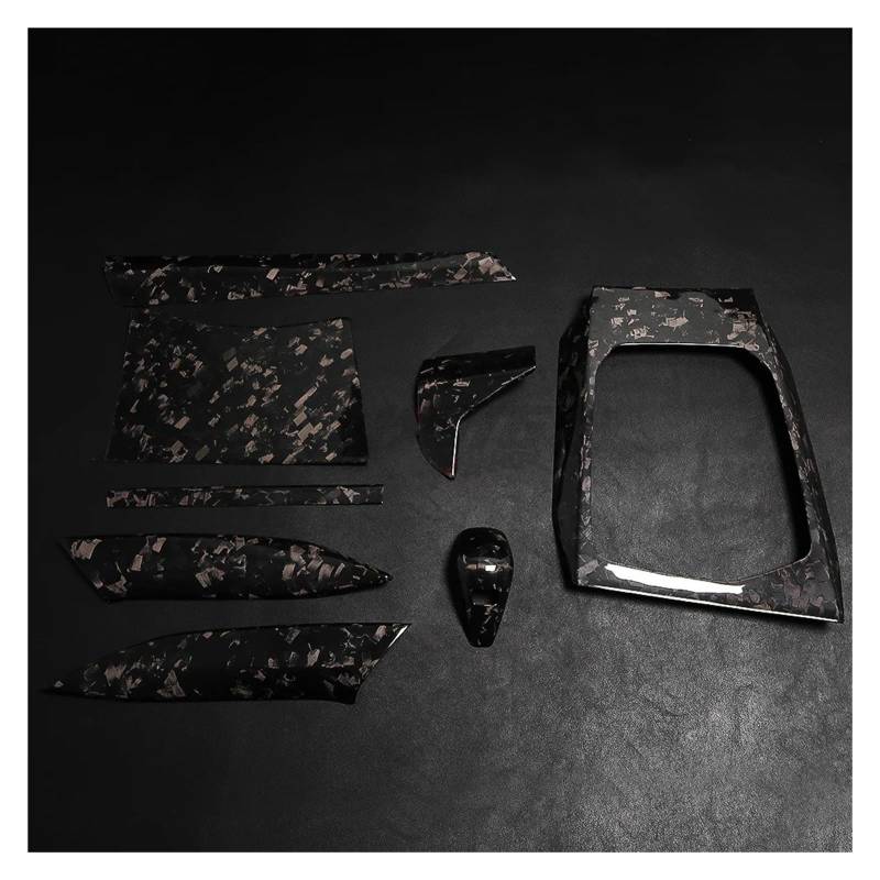Auto Innenraum Für 2er G42 220d 220i 230i 2022 LHD Autoinnenraum Mittelkonsole Armaturenbrett Schalthebelverkleidung 8-teilig Autozubehör(Forged Carbon) von OEXRIGRU