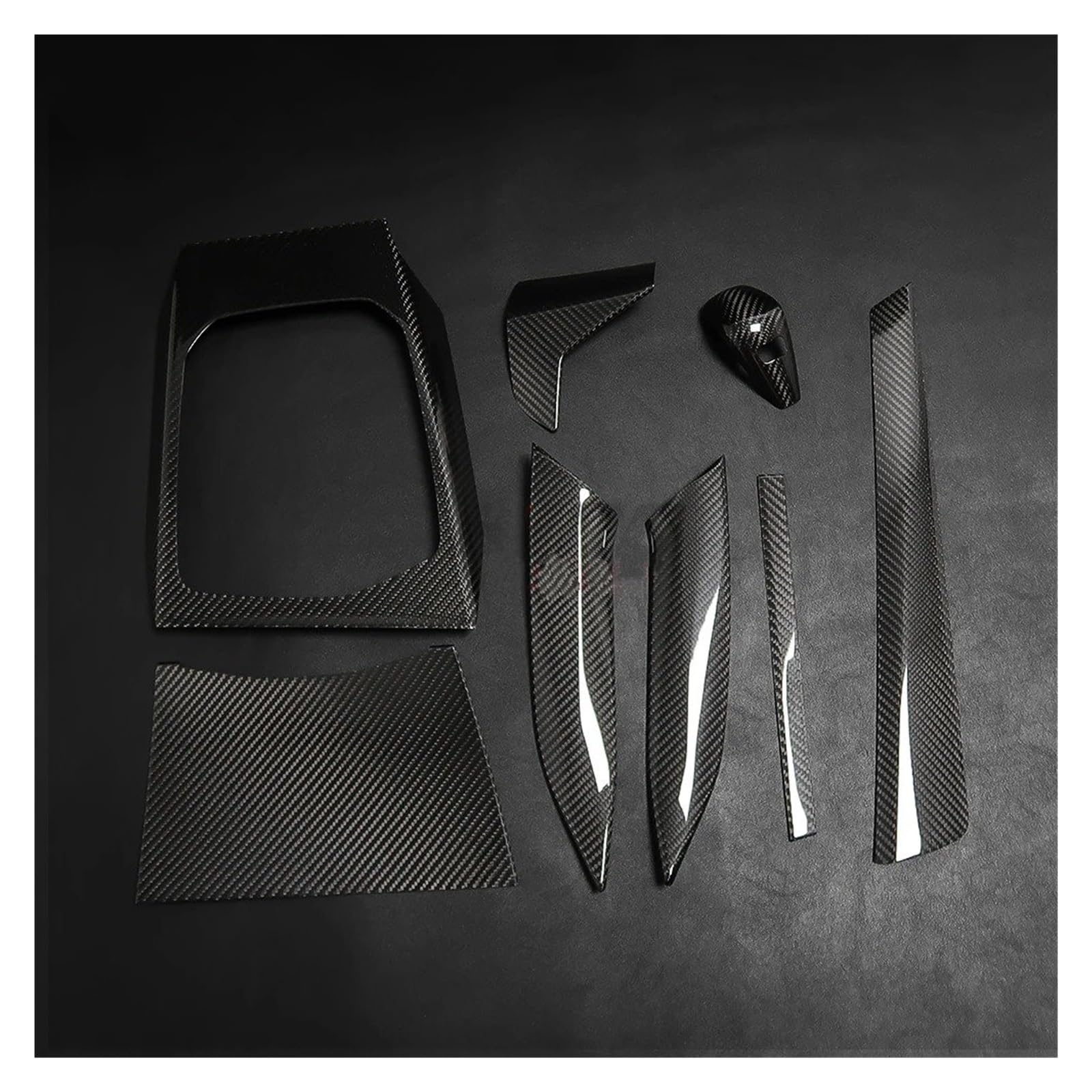 Auto Innenraum Für 2er G42 220d 220i 230i 2022 LHD Autoinnenraum Mittelkonsole Armaturenbrett Schalthebelverkleidung 8-teilig Autozubehör(Glossy Carbon) von OEXRIGRU