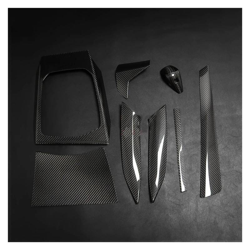 Auto Innenraum Für 2er G42 220d 220i 230i 2022 LHD Autoinnenraum Mittelkonsole Armaturenbrett Schalthebelverkleidung 8-teilig Autozubehör(Glossy Carbon) von OEXRIGRU