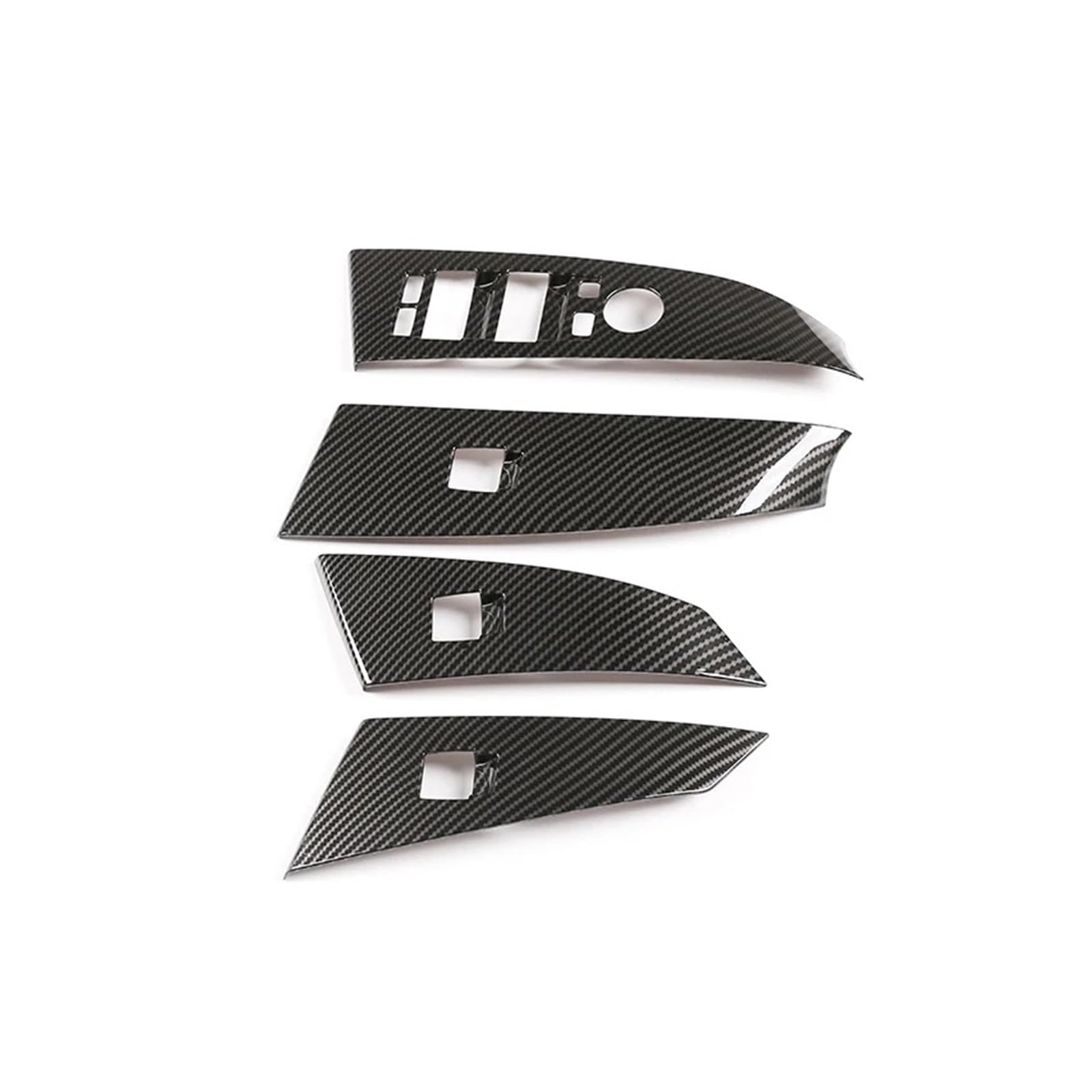 Auto Innenraum Für 5 Series E60 2004 2005 2006 ABS Chrom Fensterheber Schalter Knopf Autozubehör 4 Stück Autozubehör(Carbon Fiber) von OEXRIGRU