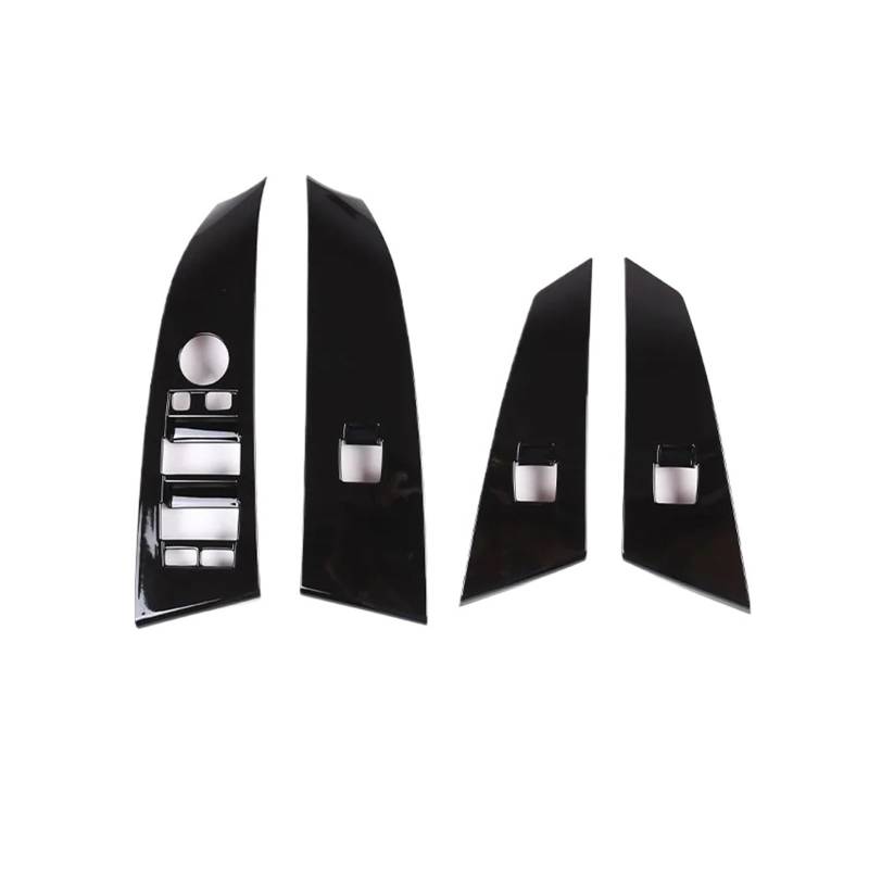 Auto Innenraum Für 5 Series E60 2004 2005 2006 ABS Chrom Fensterheber Schalter Knopf Autozubehör 4 Stück Autozubehör(Schwarz) von OEXRIGRU