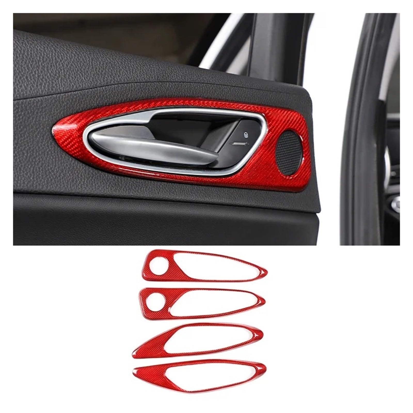 Auto Innenraum Für Alfa Für Romeo Für Stelvio 2017 2018 2019 2020 Kohlefaser Auto Innentürgriff Rahmenabdeckung Verkleidung 4 Stück Autozubehör(Style B) von OEXRIGRU