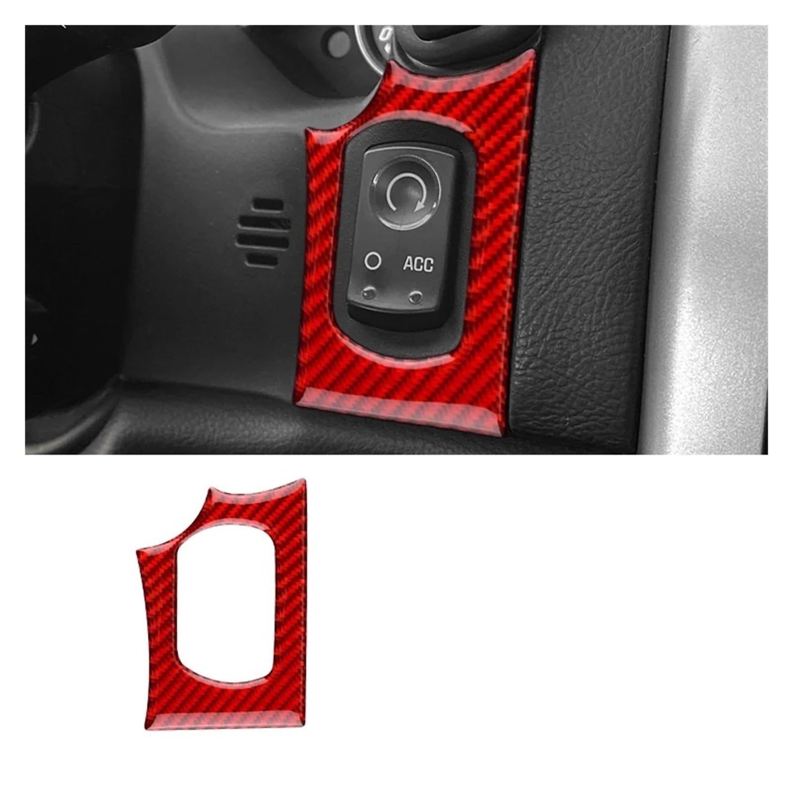 Auto Innenraum Für Chevrolet Für Corvette C6 2005 2006 2007 2008 2009 2010 2011 2012 2013 Weiche Carbon Faser Auto Zündung Knopf Schalter Aufkleber Autozubehör(Red Carbon) von OEXRIGRU