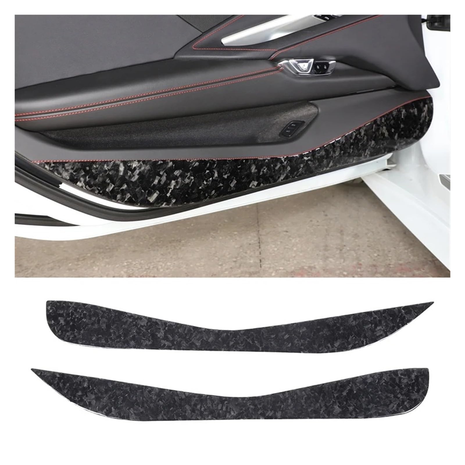 Auto Innenraum Für Chevrolet Für Corvette C8 Z06 Z51 2020 2021 2022 2023 Autotürschutz Anti-Tritt-Schutzpaneelabdeckung Verkleidung 2 Stück Autozubehör(Style C) von OEXRIGRU