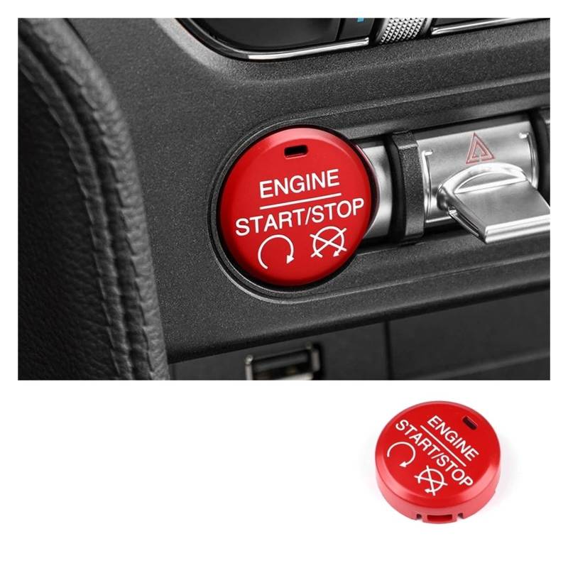 Auto Innenraum Für Ford Für Mustang 2015 2016 2017 2018 2019 2020 2021 2022 2023 Auto Motor Start-Taste Ersetzen Zündung Abdeckung Autozubehör(Red) von OEXRIGRU