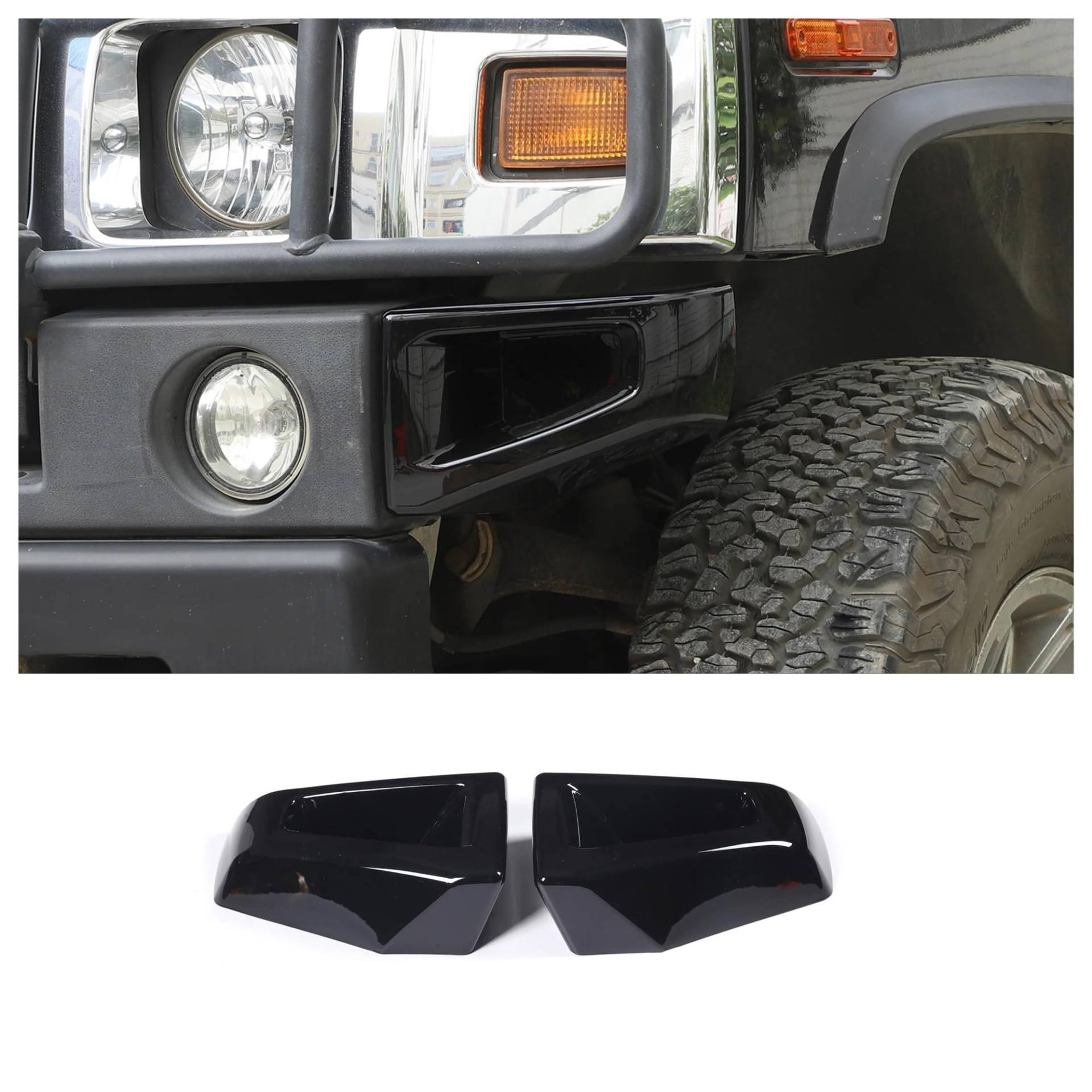 Auto Innenraum Für Hummer H2 2003 2004 2005 2006 2007 2008 2009 ABS Auto Vorderen Stoßfänger Unteren Zierleiste Front Nebelscheinwerfer Zierabdeckung Autozubehör(Style A Black) von OEXRIGRU