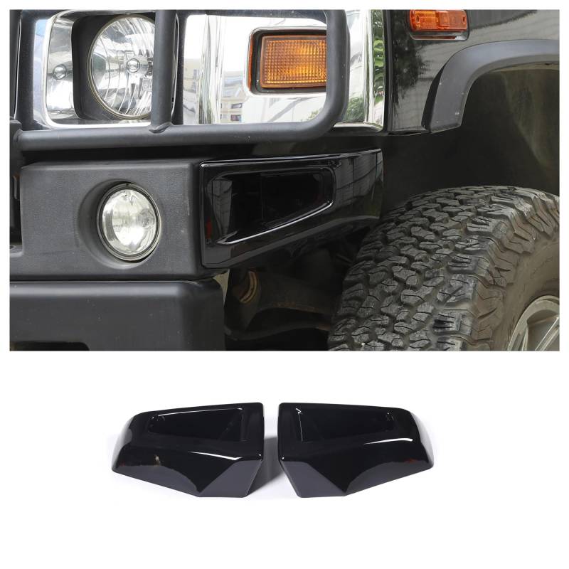 Auto Innenraum Für Hummer H2 2003 2004 2005 2006 2007 2008 2009 ABS Auto Vorderen Stoßfänger Unteren Zierleiste Front Nebelscheinwerfer Zierabdeckung Autozubehör(Style A Black) von OEXRIGRU