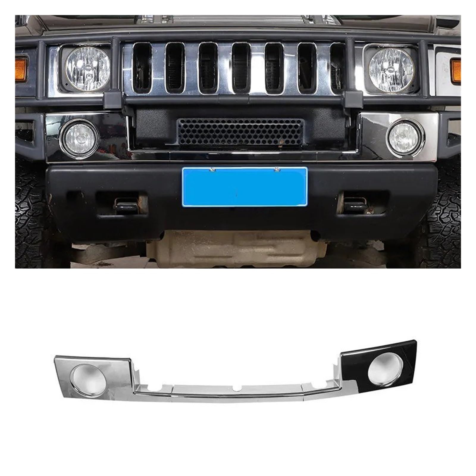 Auto Innenraum Für Hummer H2 2003 2004 2005 2006 2007 2008 2009 ABS Auto Vorderen Stoßfänger Unteren Zierleiste Front Nebelscheinwerfer Zierabdeckung Autozubehör(Style B) von OEXRIGRU