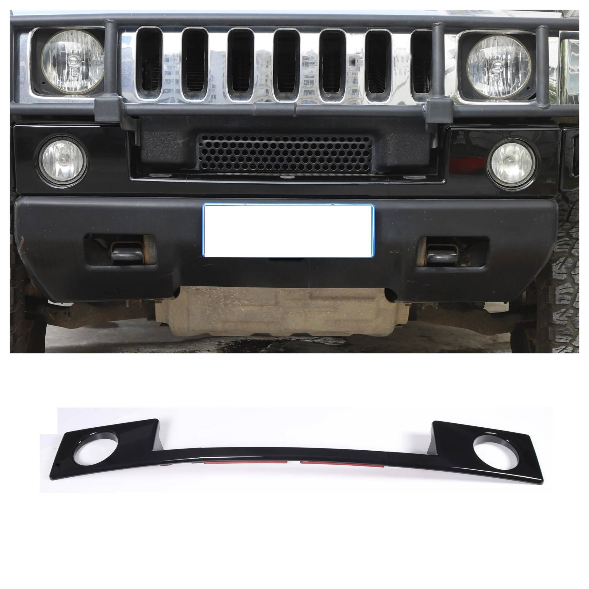 Auto Innenraum Für Hummer H2 2003 2004 2005 2006 2007 2008 2009 ABS Auto Vorderen Stoßfänger Unteren Zierleiste Front Nebelscheinwerfer Zierabdeckung Autozubehör(Style B Black) von OEXRIGRU