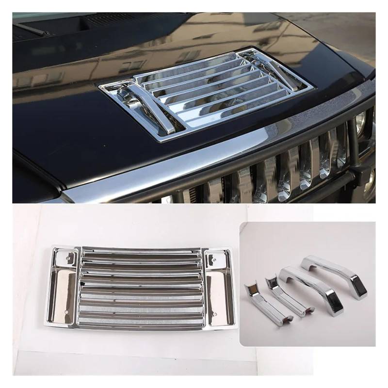 Auto Innenraum Für Hummer H2 2003 2004 2005 2006 2007 2008 2009 ABS Haube Deck Vent Panel Griff Abdeckungen Trim Autozubehör(Silver-5pieces) von OEXRIGRU