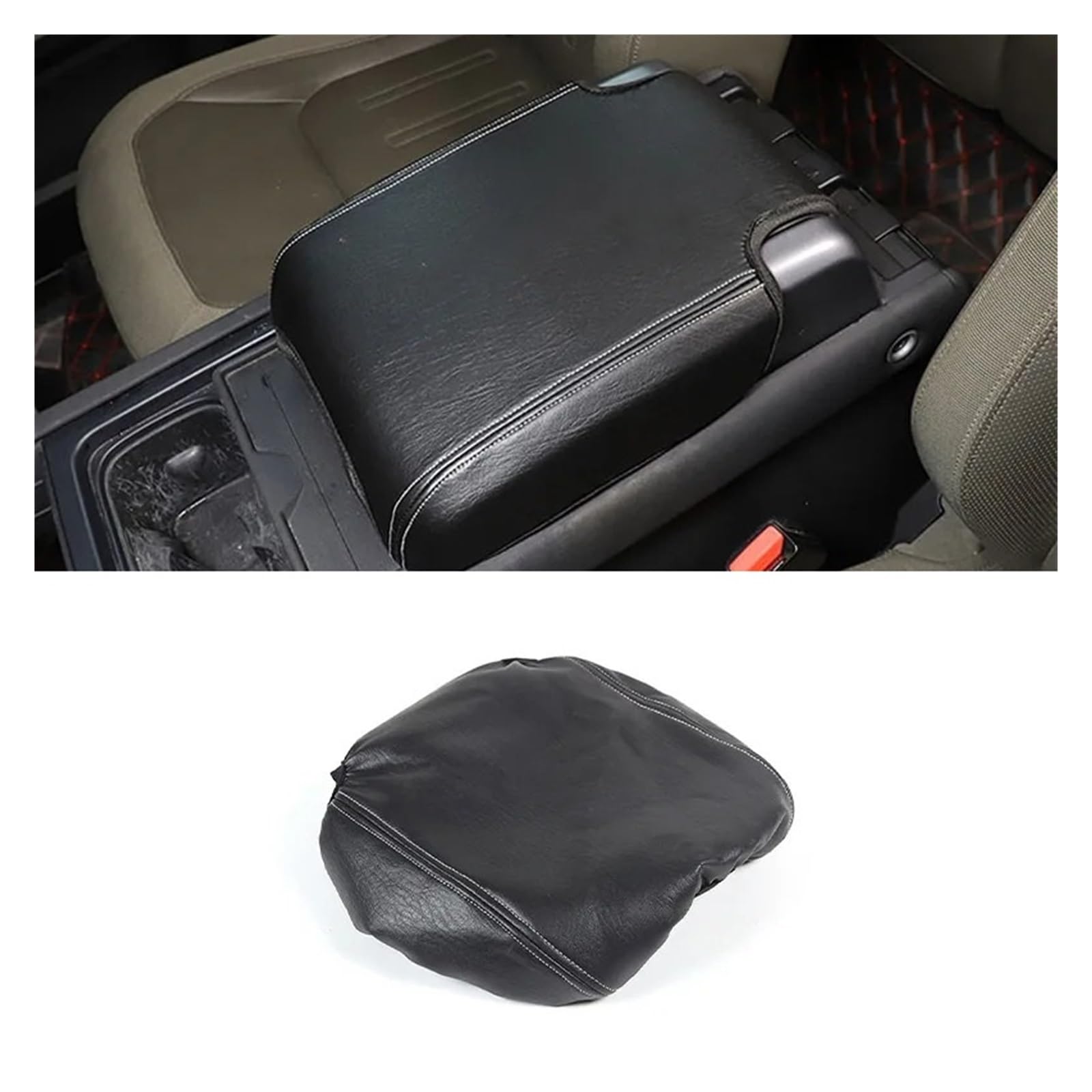 Auto Innenraum Für Land Für Rover Für Defender 110 2020 2021 2022 2023 2024 Schwarze Baumwolle Autositz Armlehne Mittelkonsole Box Abdeckung Autozubehör(Style B Black) von OEXRIGRU