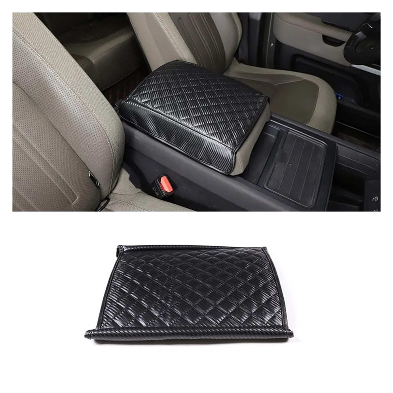 Auto Innenraum Für Land Für Rover Für Defender 110 2020 2021 2022 2023 2024 Schwarze Baumwolle Autositz Armlehne Mittelkonsole Box Abdeckung Autozubehör(Style C carbon fibre) von OEXRIGRU