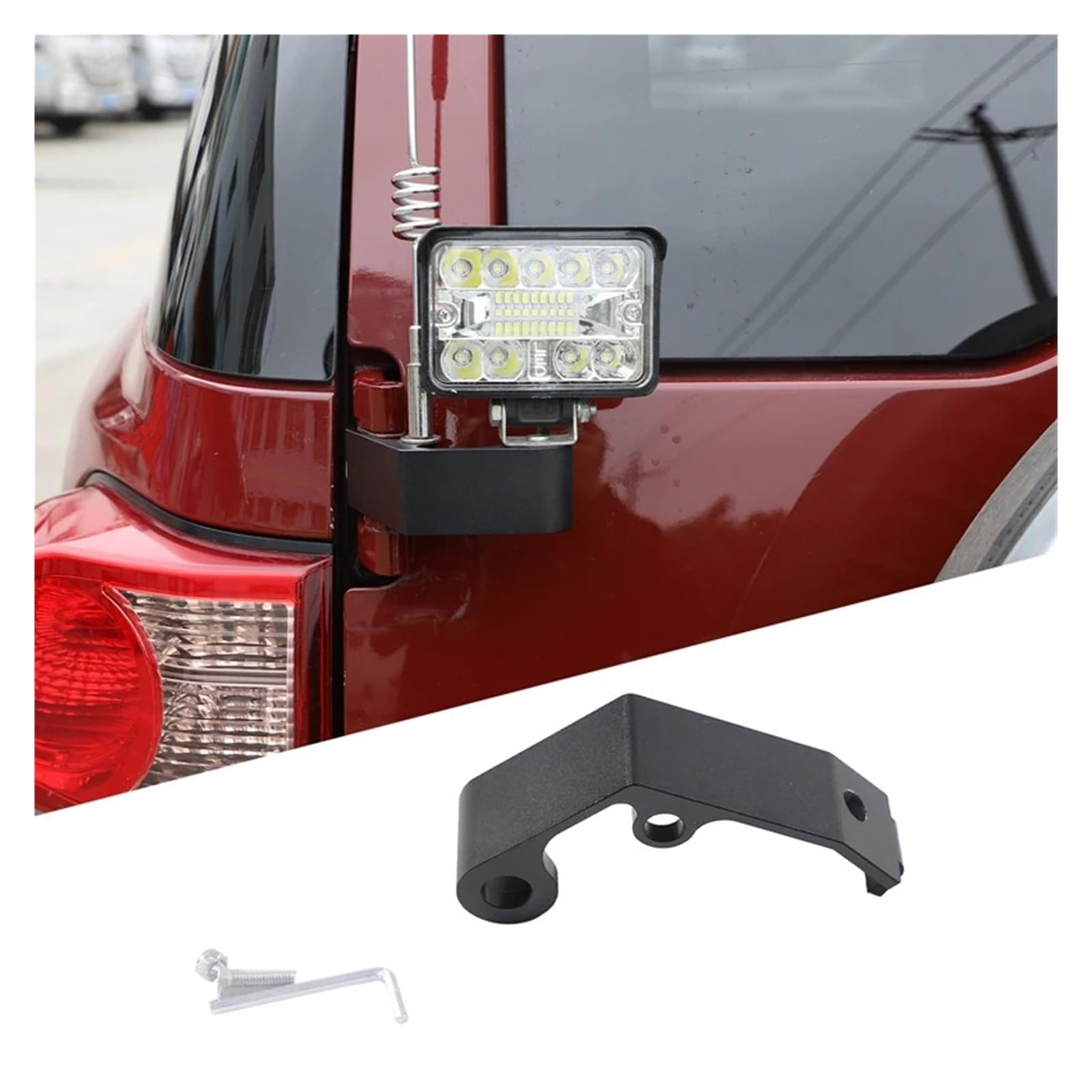 Auto Innenraum Für Toyota FJ Für Cruiser 2007-2021 Aluminium Legierung Off-Road Auto Heckklappe Scharnier Fahnenmast Scheinwerfer Antenne Halterung Autozubehör(Style A) von OEXRIGRU