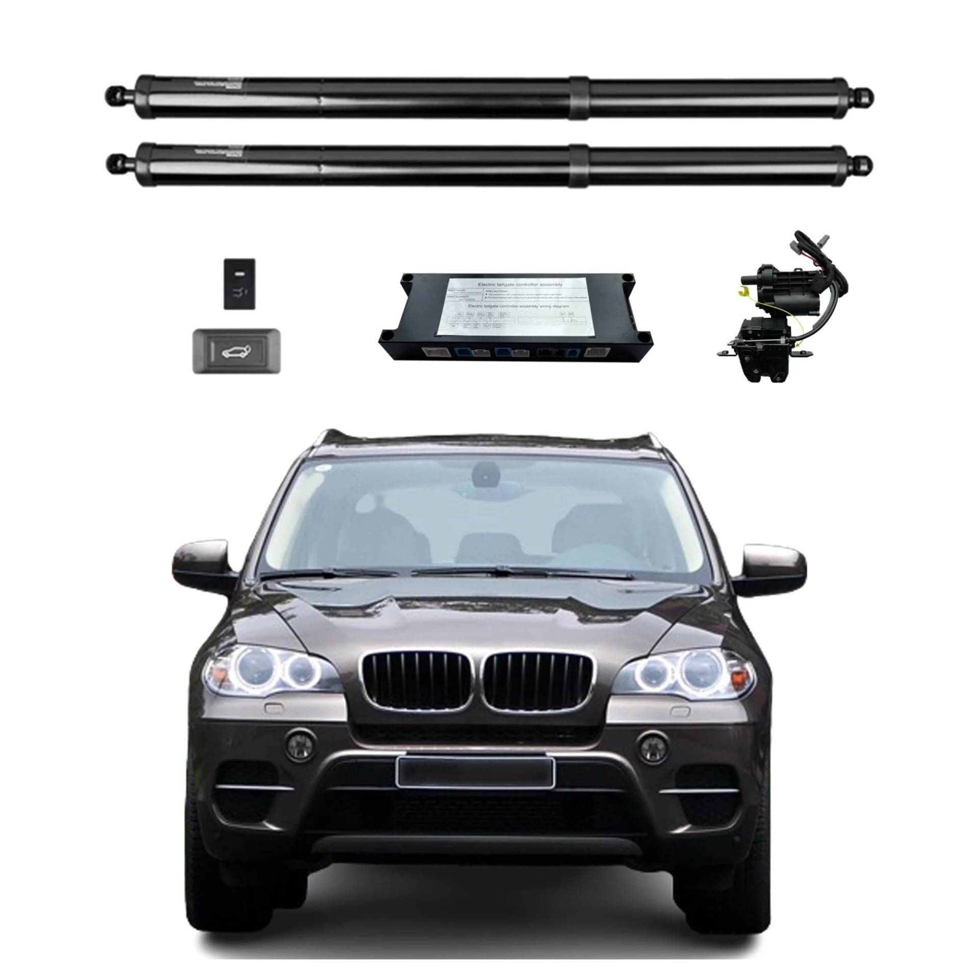 Elektrische Gasfeder Für X5 E70 2008 2009 2010 2011 2012 2013 Elektrische Heckklappe Power Lift Tor Auto Stamm Öffnen Und Schließen Mit Saug Lock Autoteile(Without Kick Sensor) von OEXRIGRU
