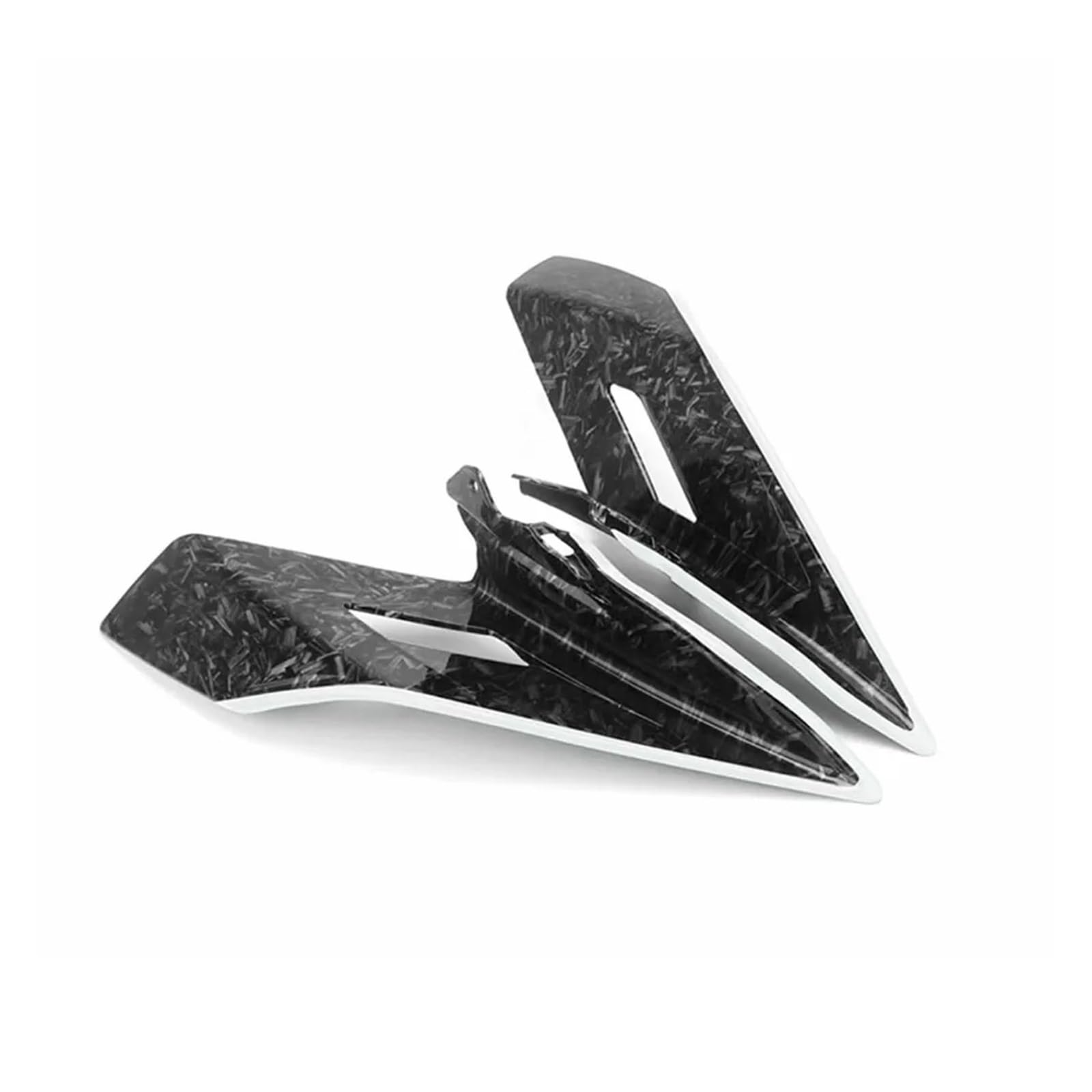 Motorradteile Für CFMOTO 450SR 450 SR 2022 2023 2024 Motorrad Seite Flügel Air Guide Spoiler Feste Winglet Motorrad Vorderspoiler(Bamboo Carbon White) von OEXRIGRU