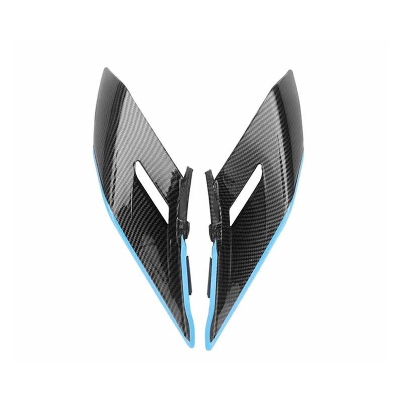 Motorradteile Für CFMOTO 450SR 450 SR 2022 2023 2024 Motorrad Seite Flügel Air Guide Spoiler Feste Winglet Motorrad Vorderspoiler(Carbon Blue) von OEXRIGRU