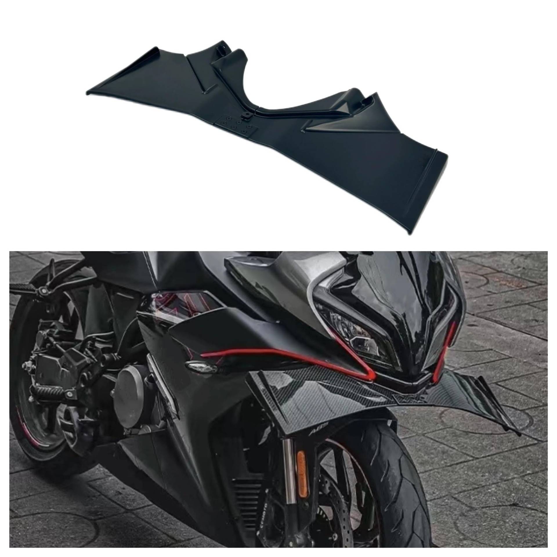 Motorradteile Für CFMOTO 450SR 450 SR Wind Flügel Air Deflektor Motorrad Winglet Aerodynamische Flügel Kit Spoiler Zubehör Motorrad Vorderspoiler(Matte Black) von OEXRIGRU