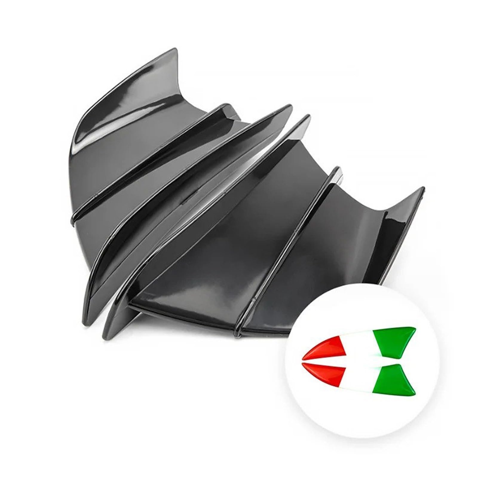 Motorradteile Für Ducati 899 959 1198 1198S 1199 1299 Für Panigale V4 V4S V4R V2 Für Supersport S Motorrad Winglet Aerodynamische Flügel Kit Spoiler Motorrad Vorderspoiler(Black-Sticker) von OEXRIGRU