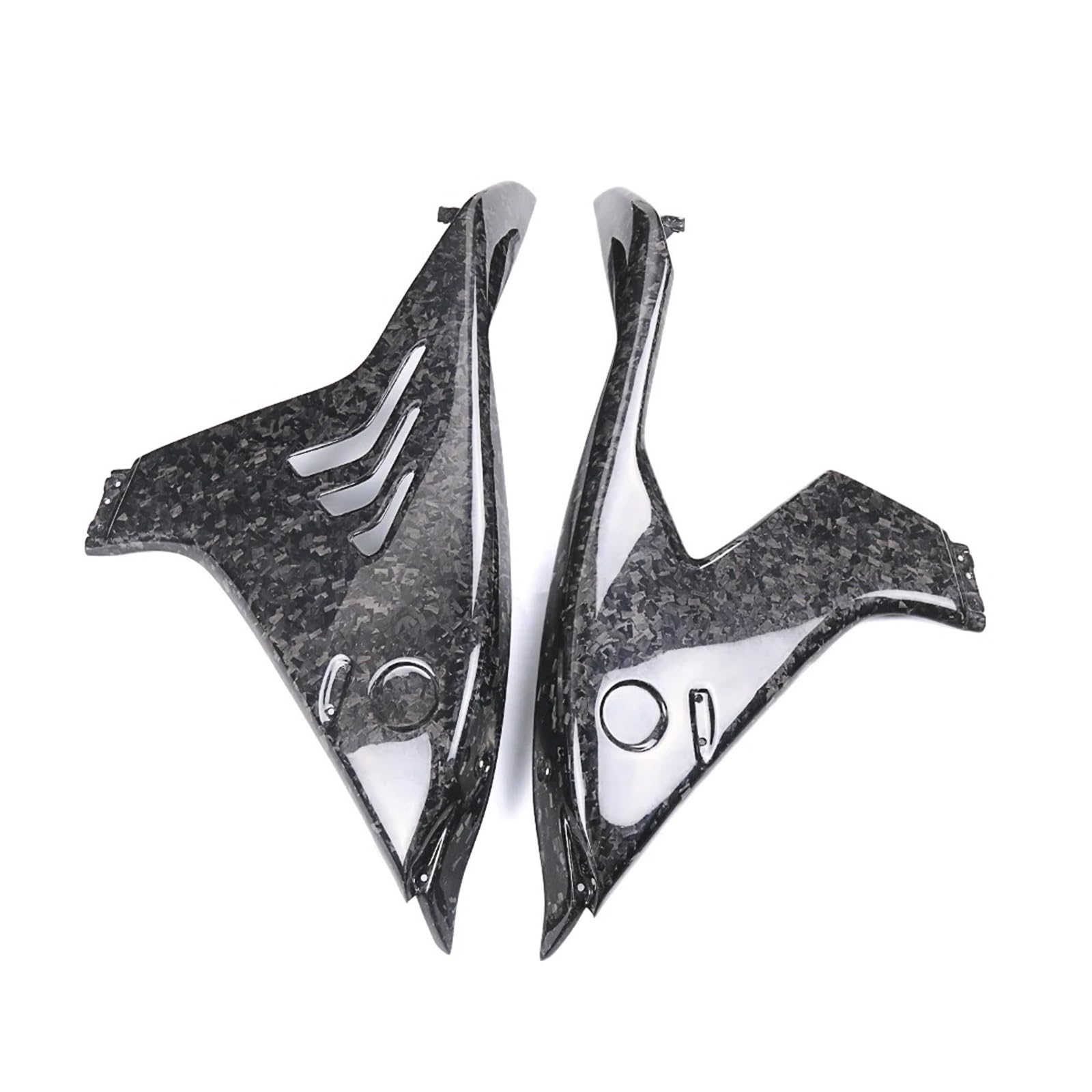Motorradteile Für Für M1000RR 2023 2024 Motorrad 3K Dry Carbon Fiber Seitenteil Verkleidung Luftabweiser Flügel Flanke Spoiler Motorrad Vorderspoiler(Forged Gloss) von OEXRIGRU